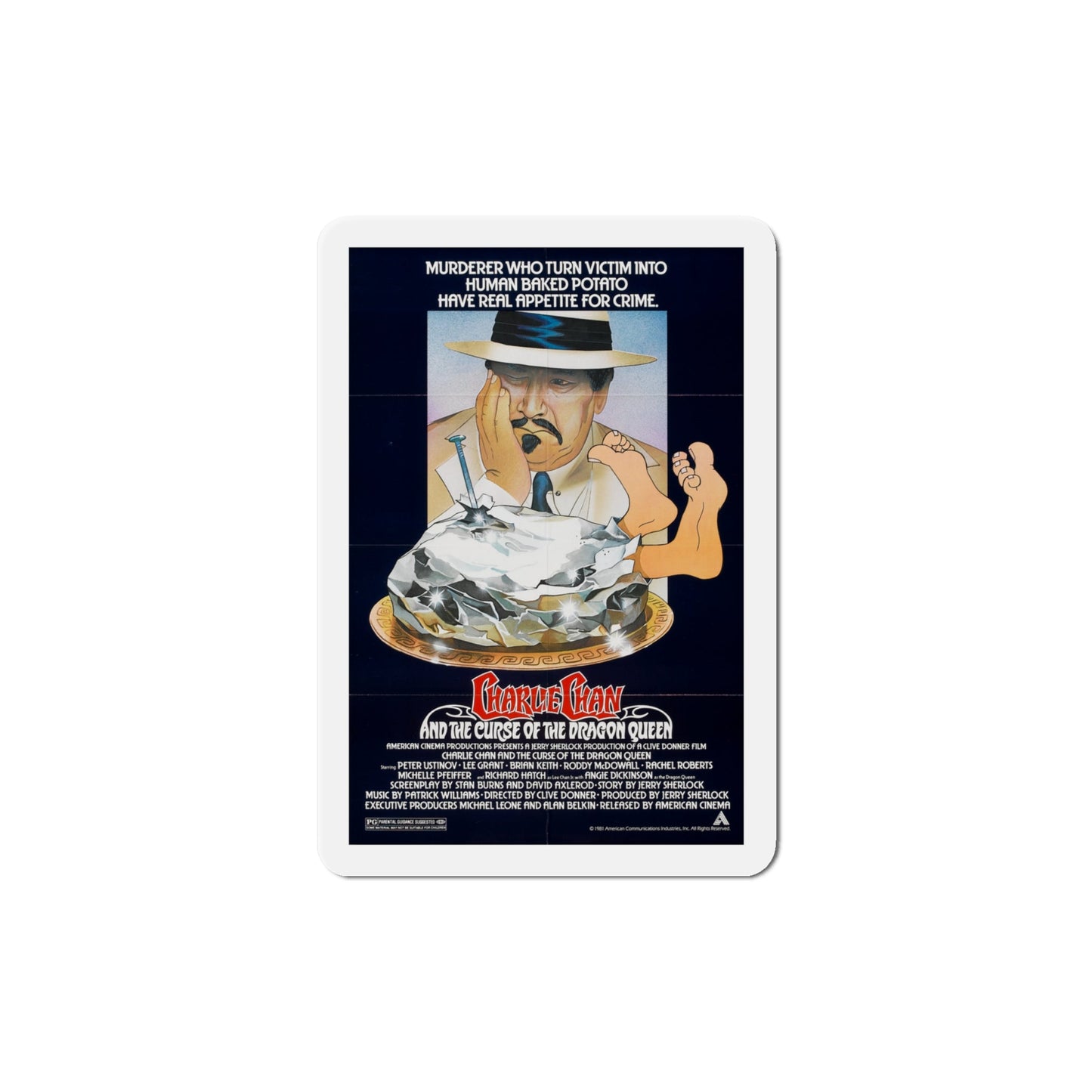 Charlie Chan and the Curse of the Dragon Queen 1981 Movie Poster Die-Cut Magnet-4" x 4"-The Sticker Space