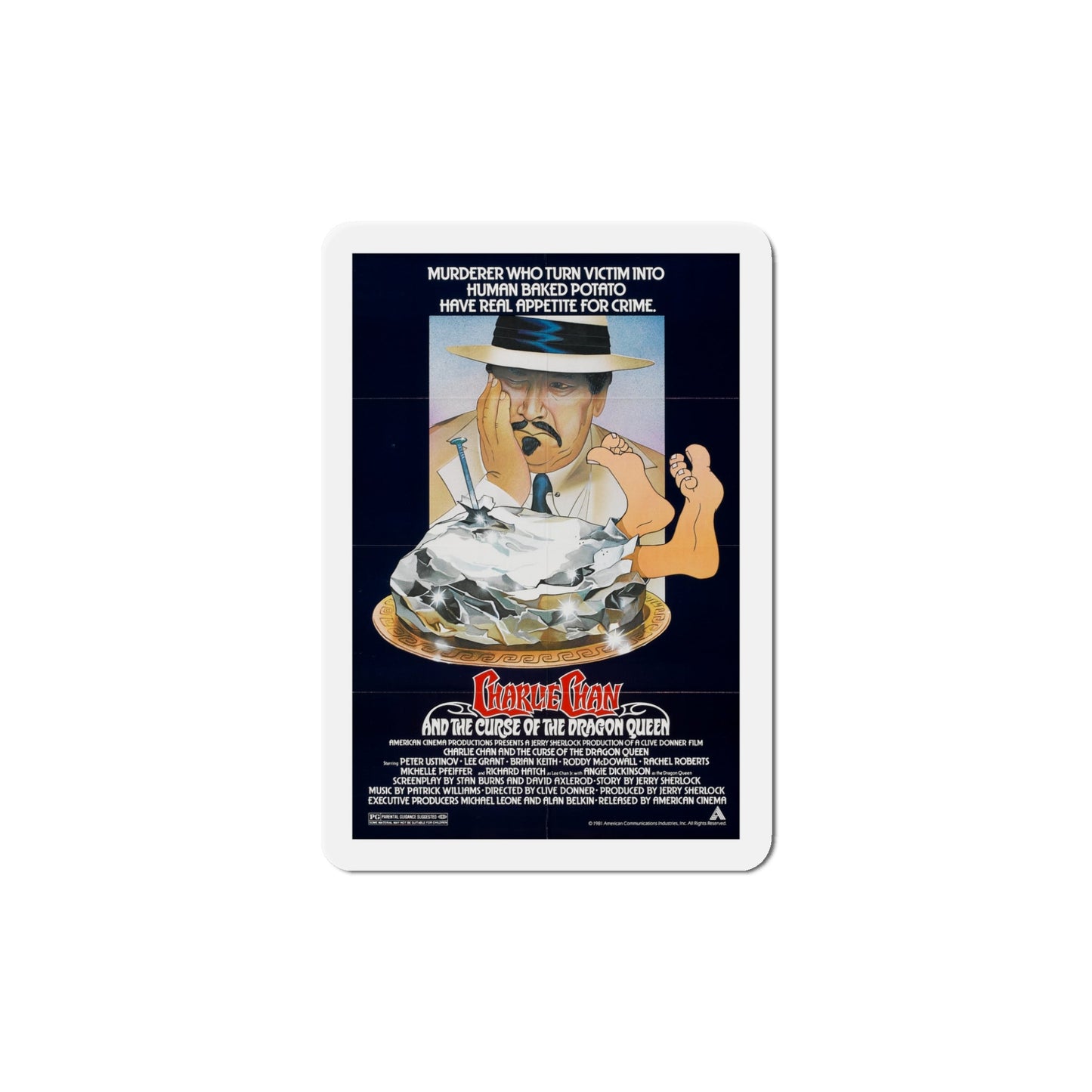 Charlie Chan and the Curse of the Dragon Queen 1981 Movie Poster Die-Cut Magnet-5" x 5"-The Sticker Space