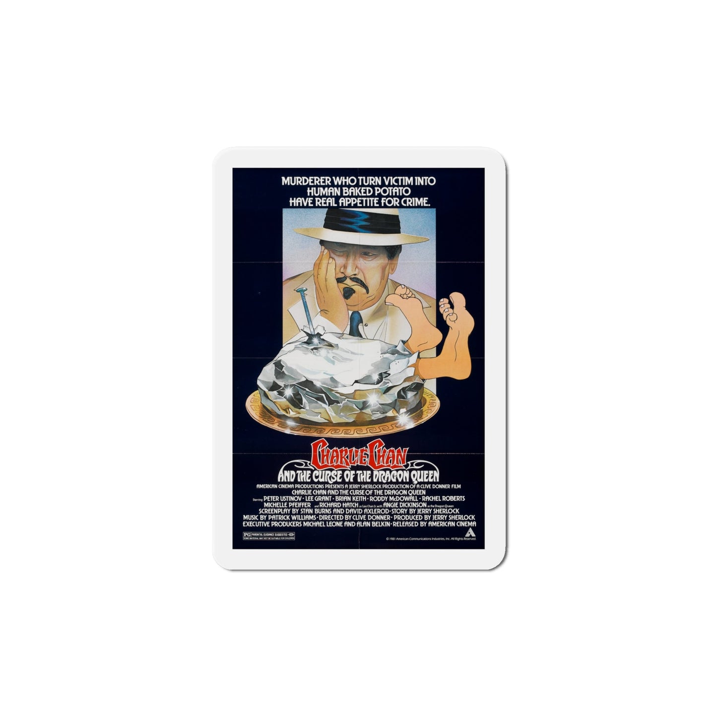 Charlie Chan and the Curse of the Dragon Queen 1981 Movie Poster Die-Cut Magnet-6 × 6"-The Sticker Space