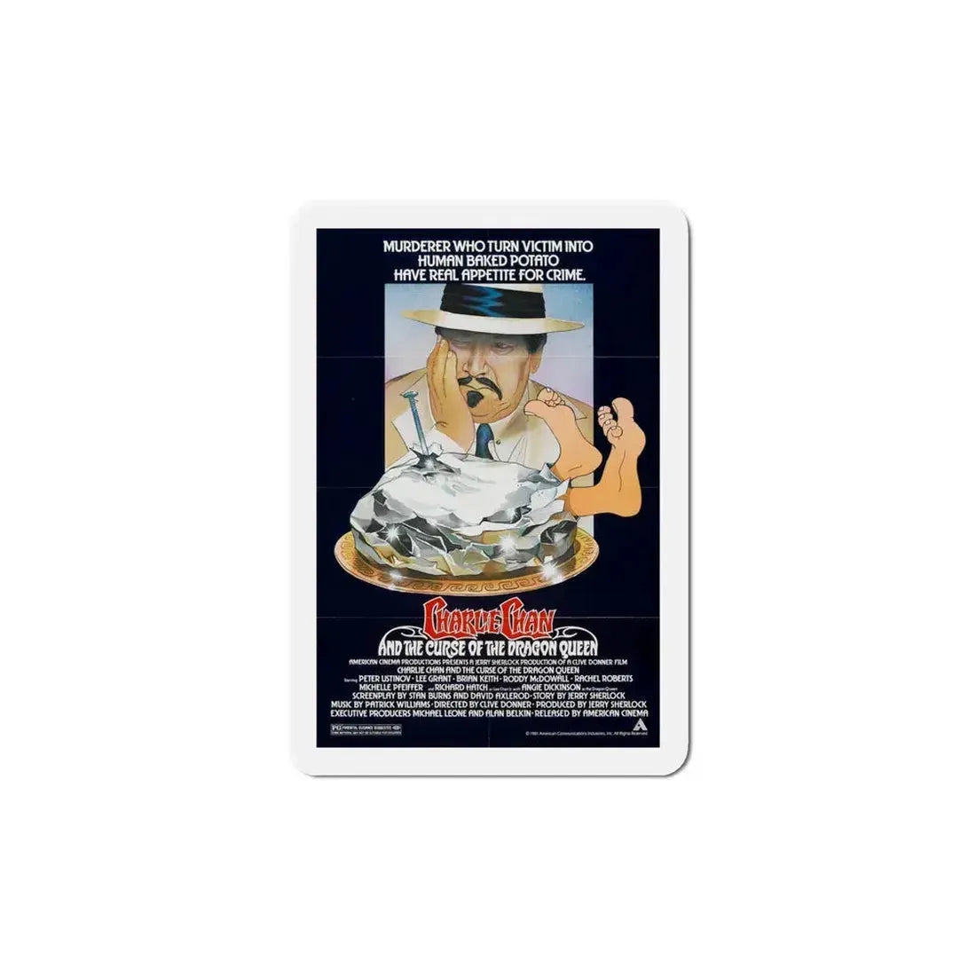 Charlie Chan and the Curse of the Dragon Queen 1981 Movie Poster Refrigerator Magnet 6 Inch - The Sticker Space