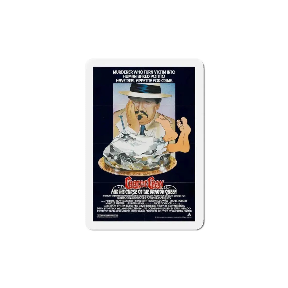Charlie Chan and the Curse of the Dragon Queen 1981 Movie Poster Refrigerator Magnet - The Sticker Space