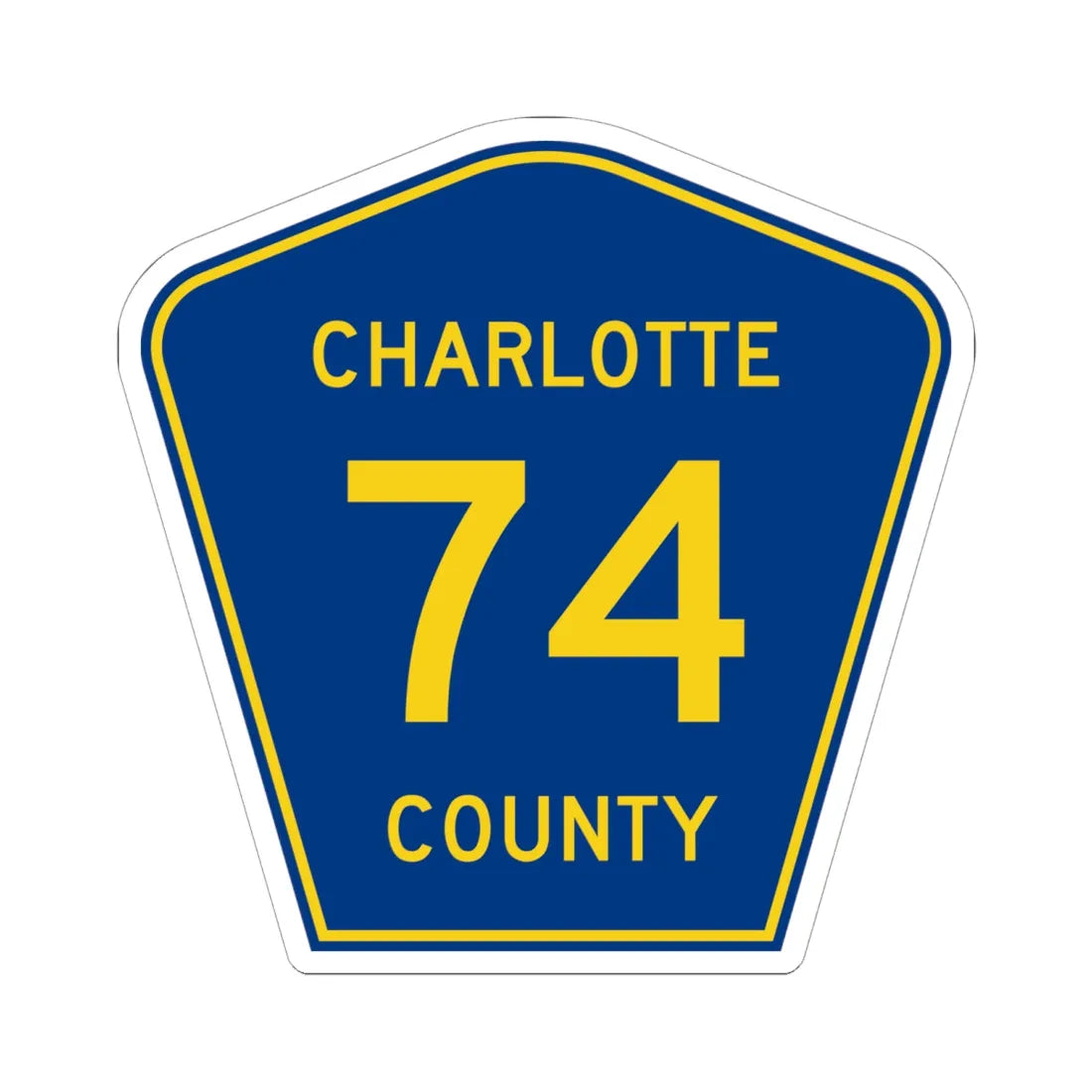Charlotte County 74 (Florida) (Road Sign) STICKER Vinyl Kiss-Cut Decal 6 Inch White - The Sticker Space