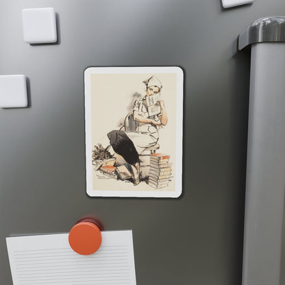 Charm and Grace, Saturday Evening Post illustration (Magazine Illustration) Refrigerator Magnet-The Sticker Space