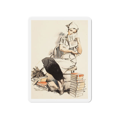 Charm and Grace, Saturday Evening Post illustration (Magazine Illustration) Refrigerator Magnet-4" x 4"-The Sticker Space