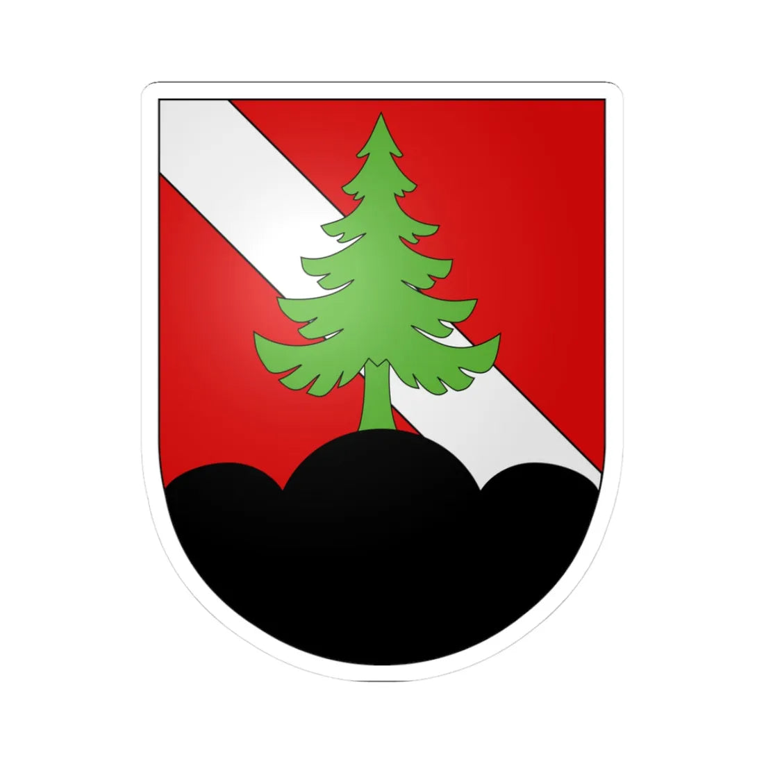 Charmey-coat of arms (Switzerland) (Coat of Arms) STICKER Vinyl Kiss-Cut Decal 3 Inch White - The Sticker Space