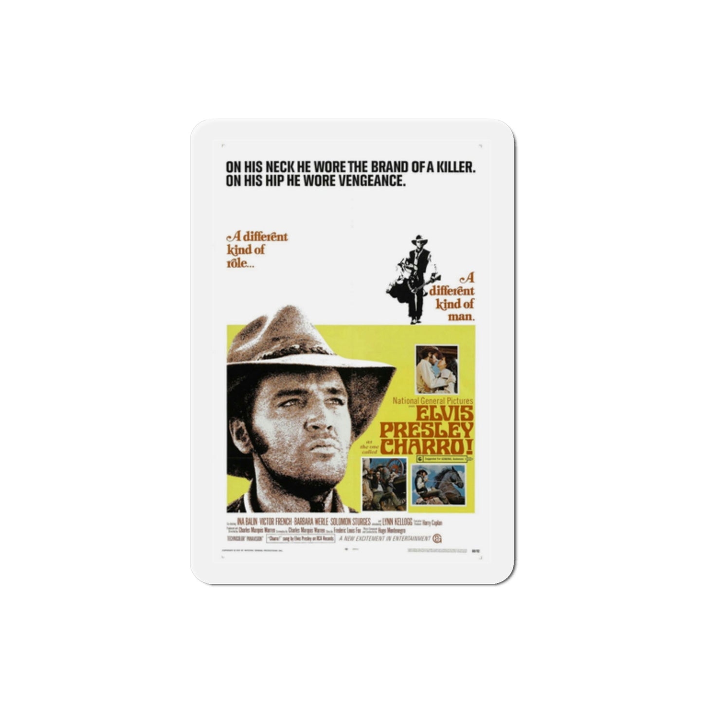 Charro 1969 Movie Poster Die-Cut Magnet-2 Inch-The Sticker Space