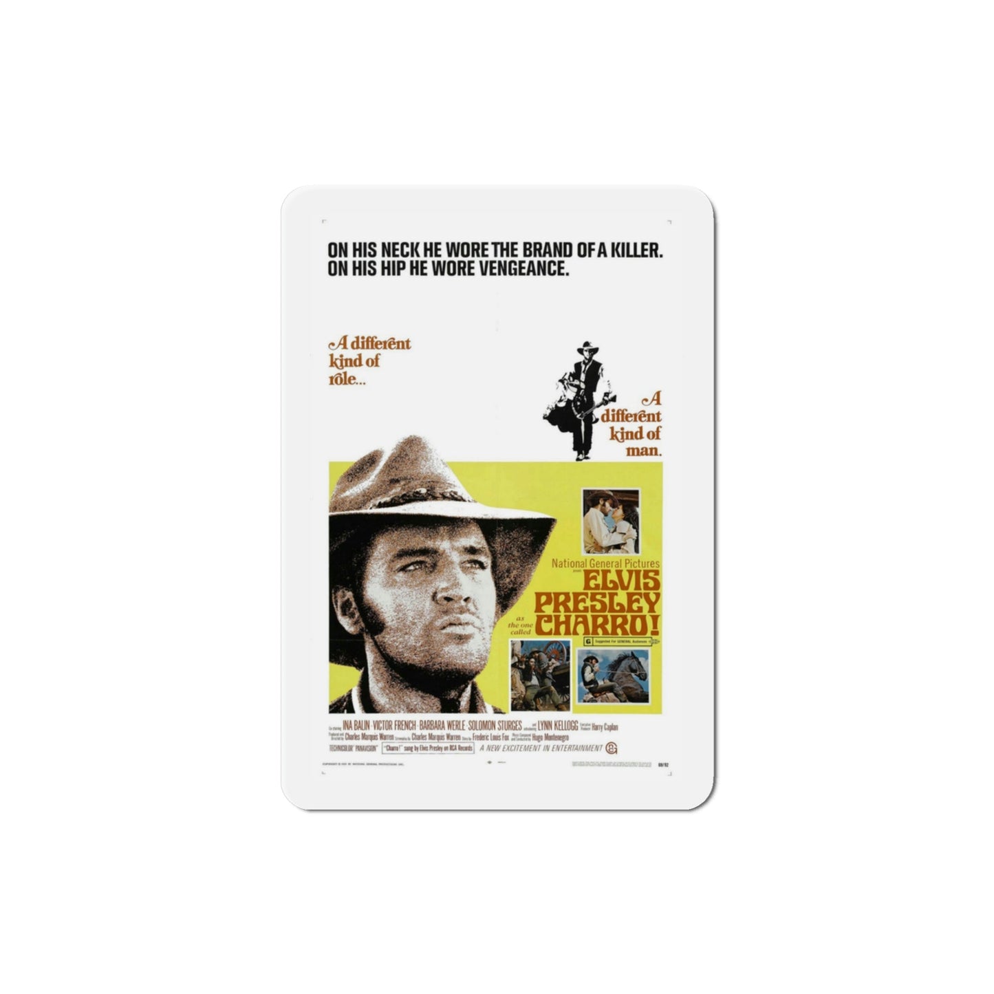 Charro 1969 Movie Poster Die-Cut Magnet-3 Inch-The Sticker Space