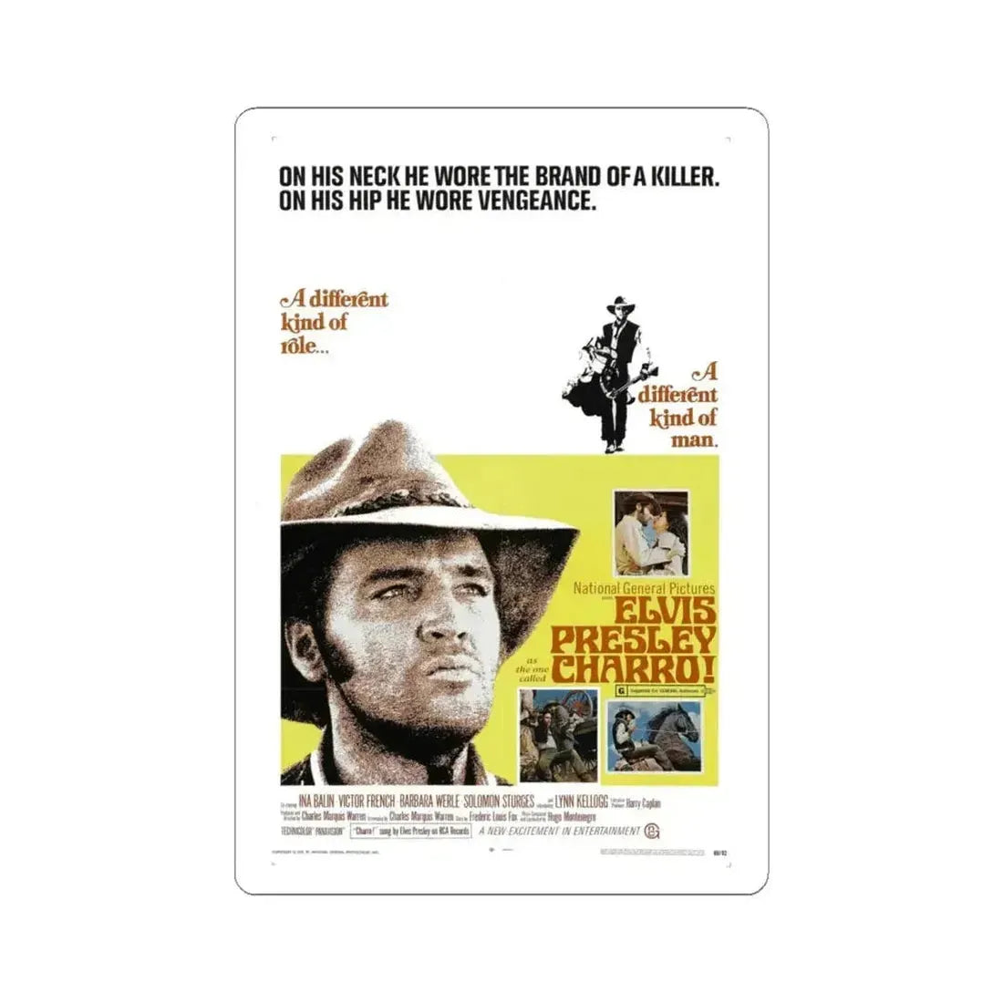 Charro 1969 Movie Poster - STICKER Vinyl Kiss-Cut Decal 6 Inch White - The Sticker Space