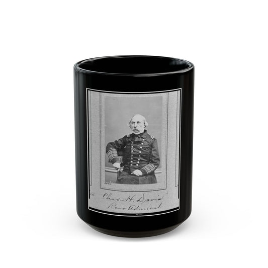 Chas. H. Davis, Rear Admiral, Three-Quarter Length Portrait, Seated, Facing Slightly Left (U.S. Civil War) Black Coffee Mug