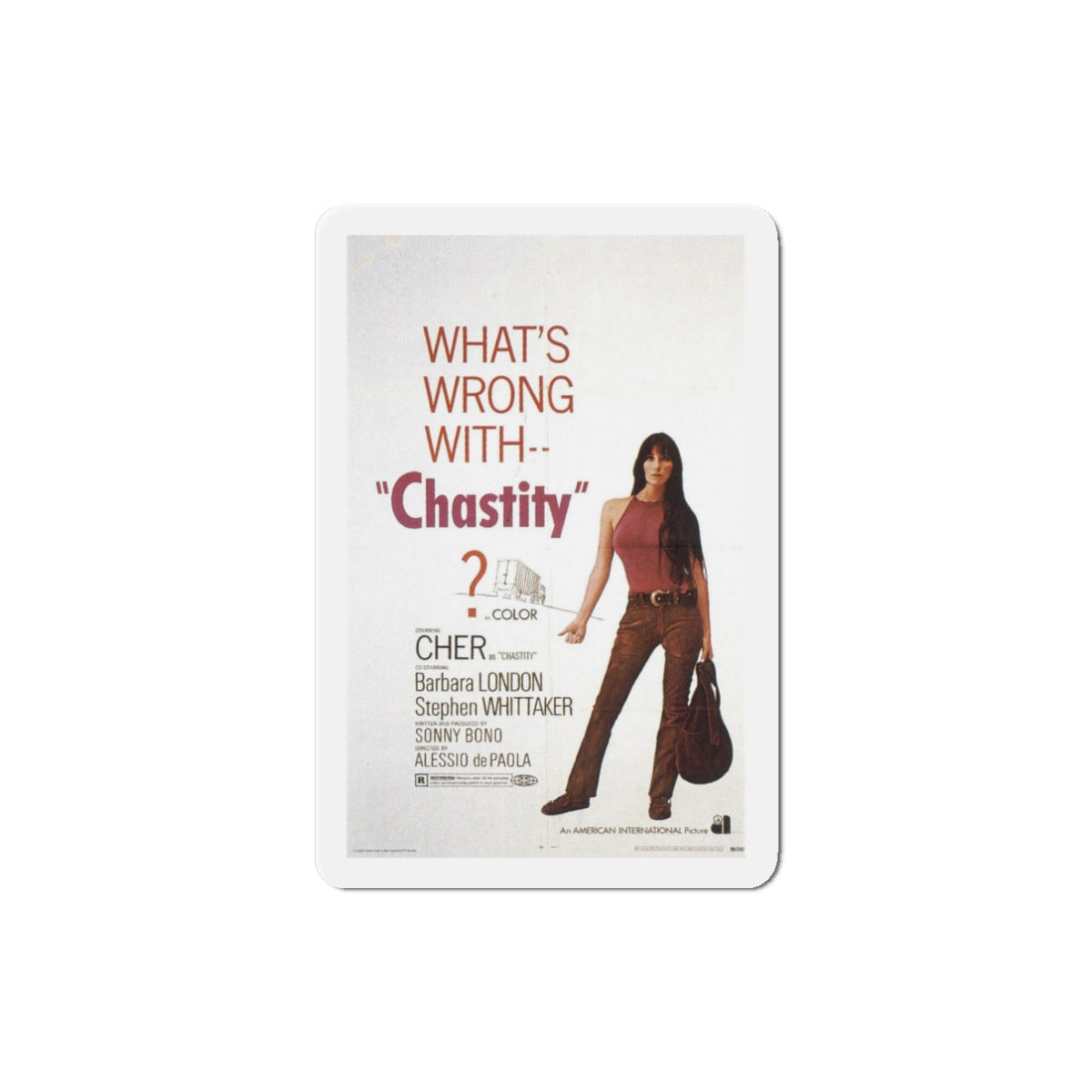 Chastity 1969 Movie Poster Die-Cut Magnet-3" x 3"-The Sticker Space