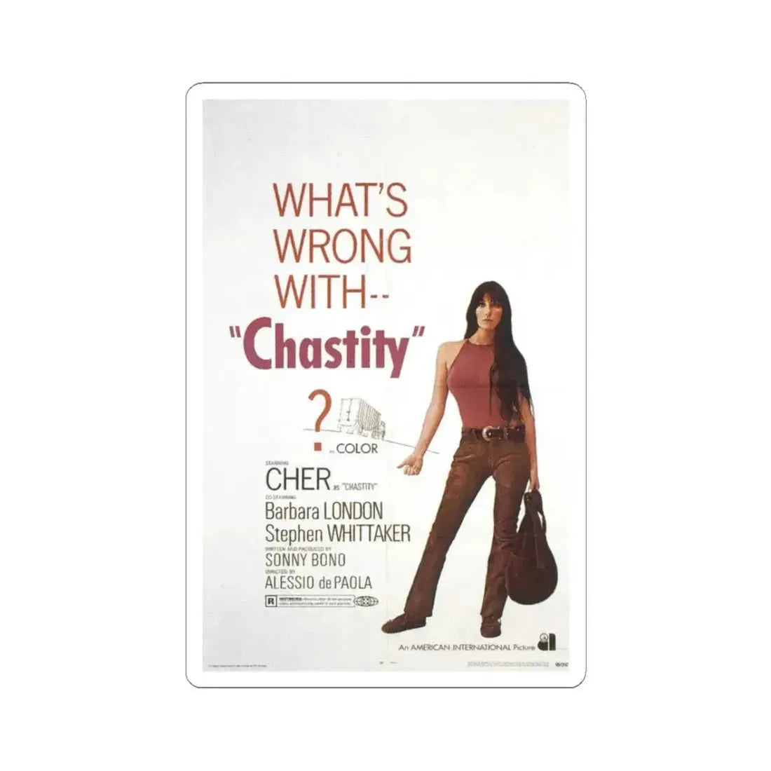 Chastity 1969 Movie Poster - STICKER Vinyl Kiss-Cut Decal 3 Inch White - The Sticker Space