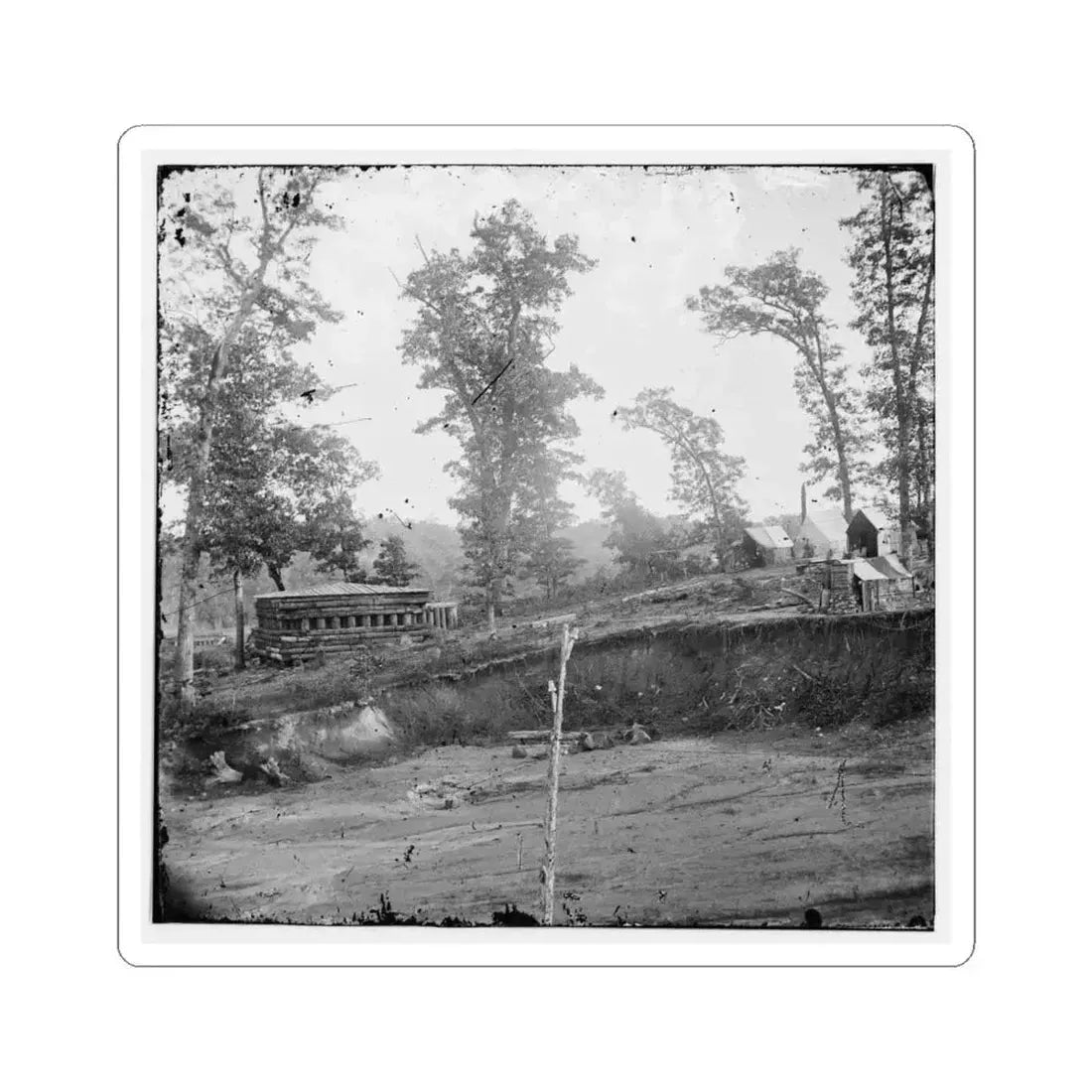 Chattanooga, Tenn., Vicinity. Blockhouse on the Nashville & Chattanooga Railroad (U.S. Civil War) STICKER Vinyl Kiss-Cut Decal 6 Inch White - The Sticker Space