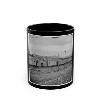 Chattanooga, Tenn. Boxcars And Depot With Federal Cavalry Guard Beyond (U.S. Civil War) Black Coffee Mug-11oz-The Sticker Space