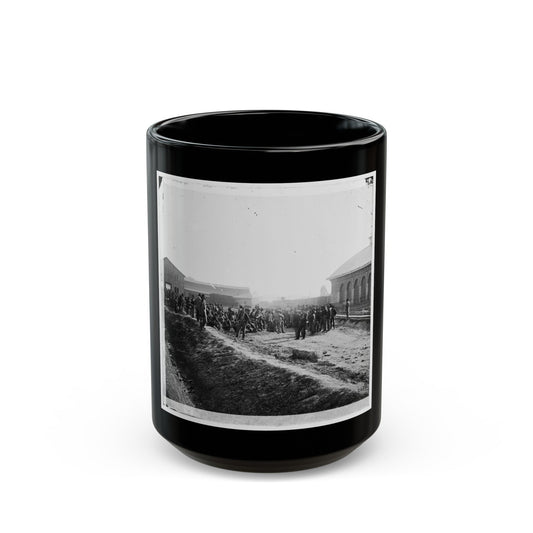 Chattanooga, Tenn. Confederate Prisoners At Railroad Depot (U.S. Civil War) Black Coffee Mug-15oz-The Sticker Space