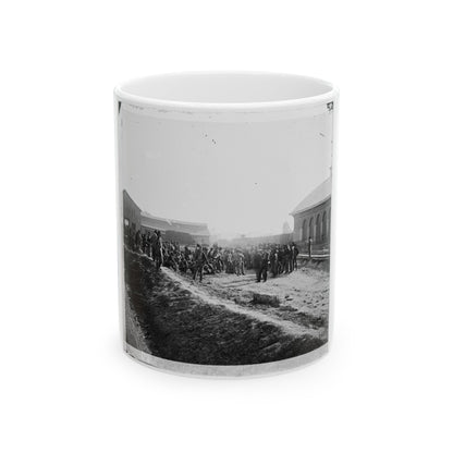 Chattanooga, Tenn. Confederate Prisoners At Railroad Depot (U.S. Civil War) White Coffee Mug-11oz-The Sticker Space