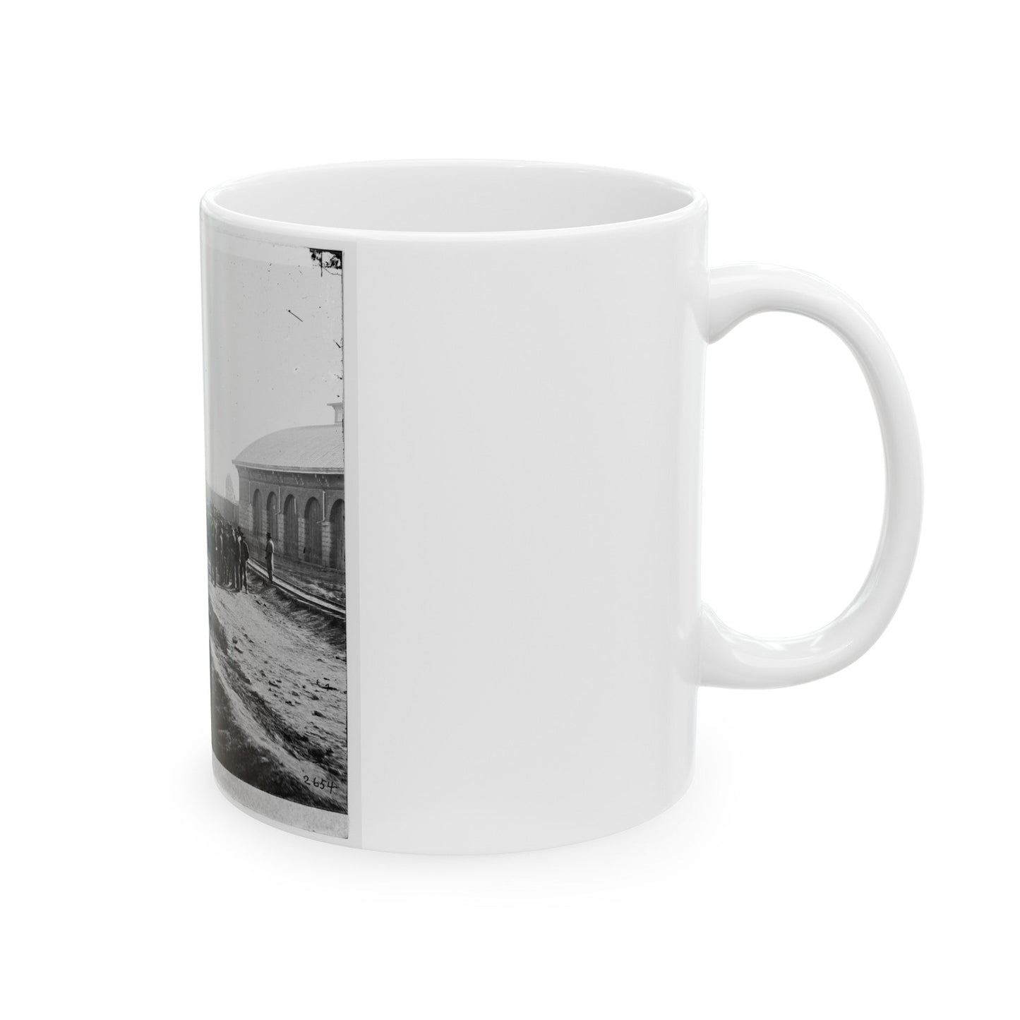 Chattanooga, Tenn. Confederate Prisoners At Railroad Depot (U.S. Civil War) White Coffee Mug-The Sticker Space