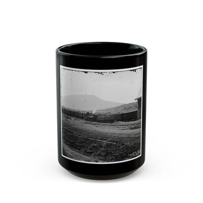 Chattanooga, Tenn. U.S. Military Train At Depot; Lookout Mountain In Background (U.S. Civil War) Black Coffee Mug