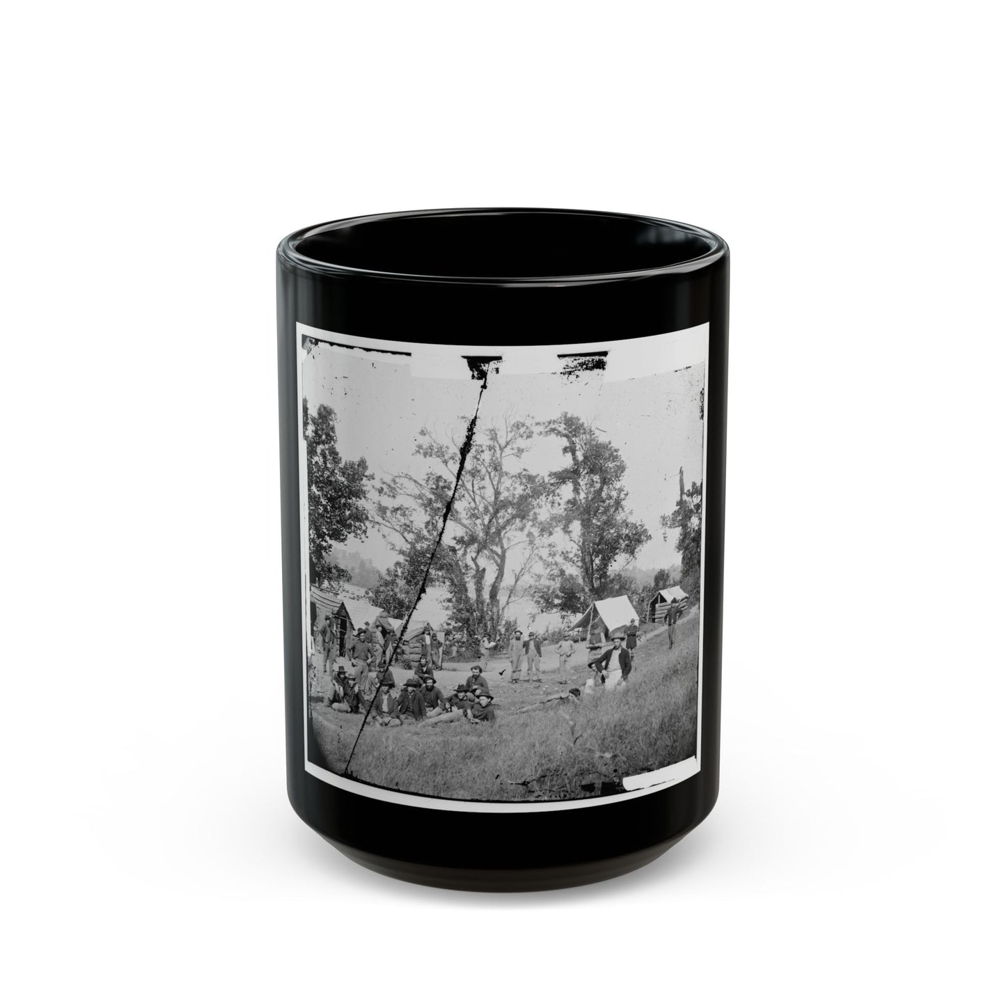 Chattanooga, Tenn., Vicinity. Federal Camp By The Tennessee  River (U.S. Civil War) Black Coffee Mug