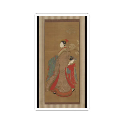 Chōbunsai Eishi - Courtesan and Attendant - 18th–19th century v1 - STICKER Vinyl Kiss-Cut Decal