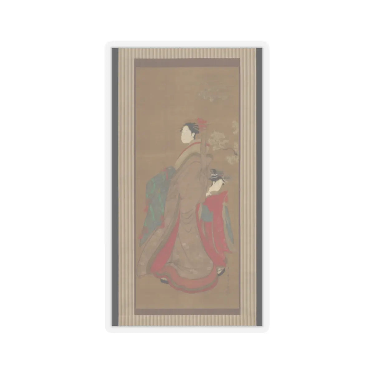 Chōbunsai Eishi - Courtesan and Attendant - 18th–19th century v1 - STICKER Vinyl Kiss-Cut Decal