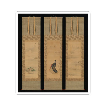 Chōbunsai Eishi - Snow, Moon, and Cherry Blossoms (Yoshiwara in Three Seasons) - early 19th century v1 - STICKER Vinyl Kiss-Cut Decal