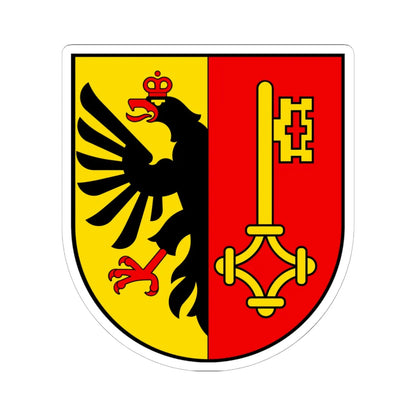 CHE Canton de Genève écu seul COA (Switzerland) (Coat of Arms) STICKER Vinyl Kiss-Cut Decal 6 Inch White - The Sticker Space
