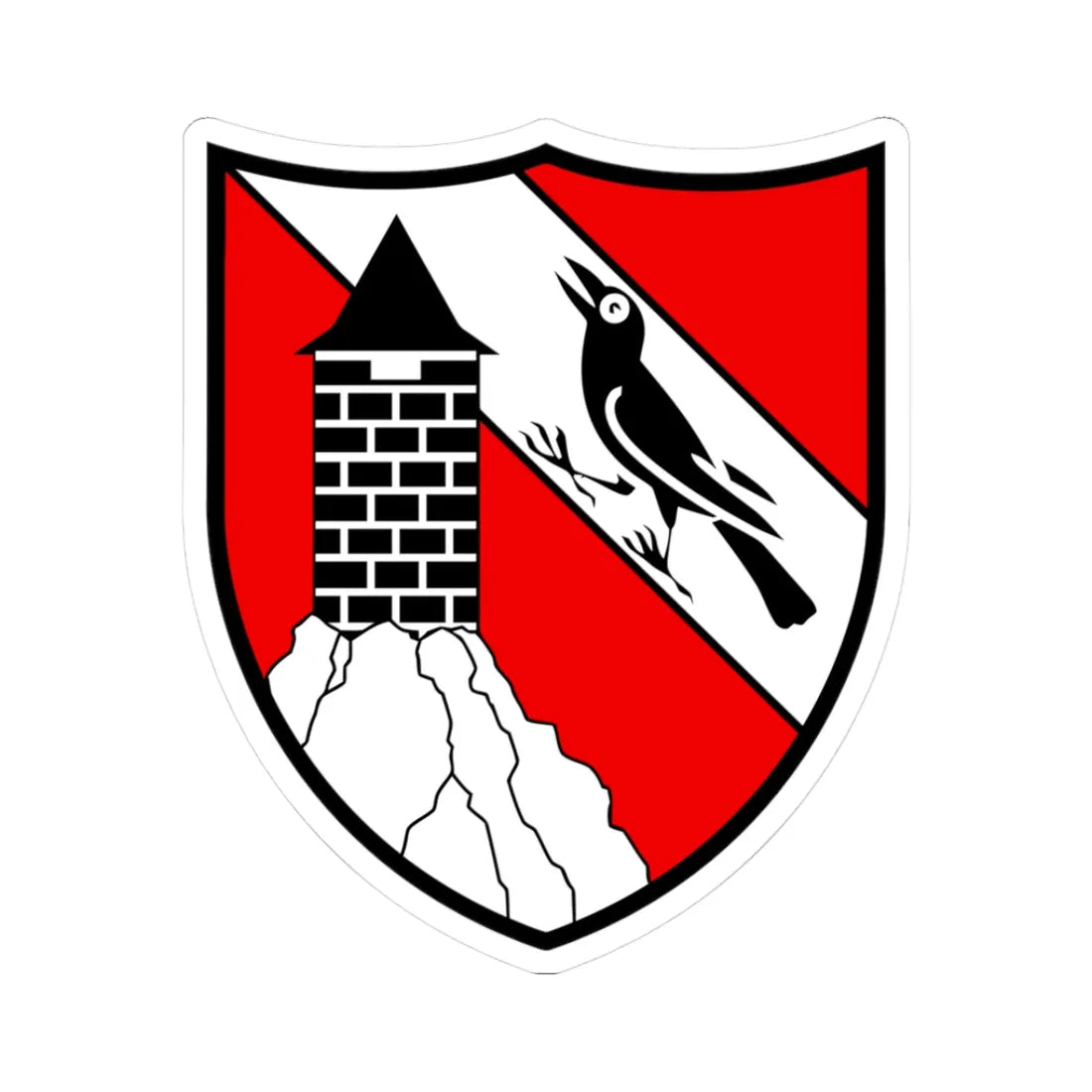 CHE Corbières COA (Switzerland) (Coat of Arms) STICKER Vinyl Kiss-Cut Decal 3 Inch White - The Sticker Space