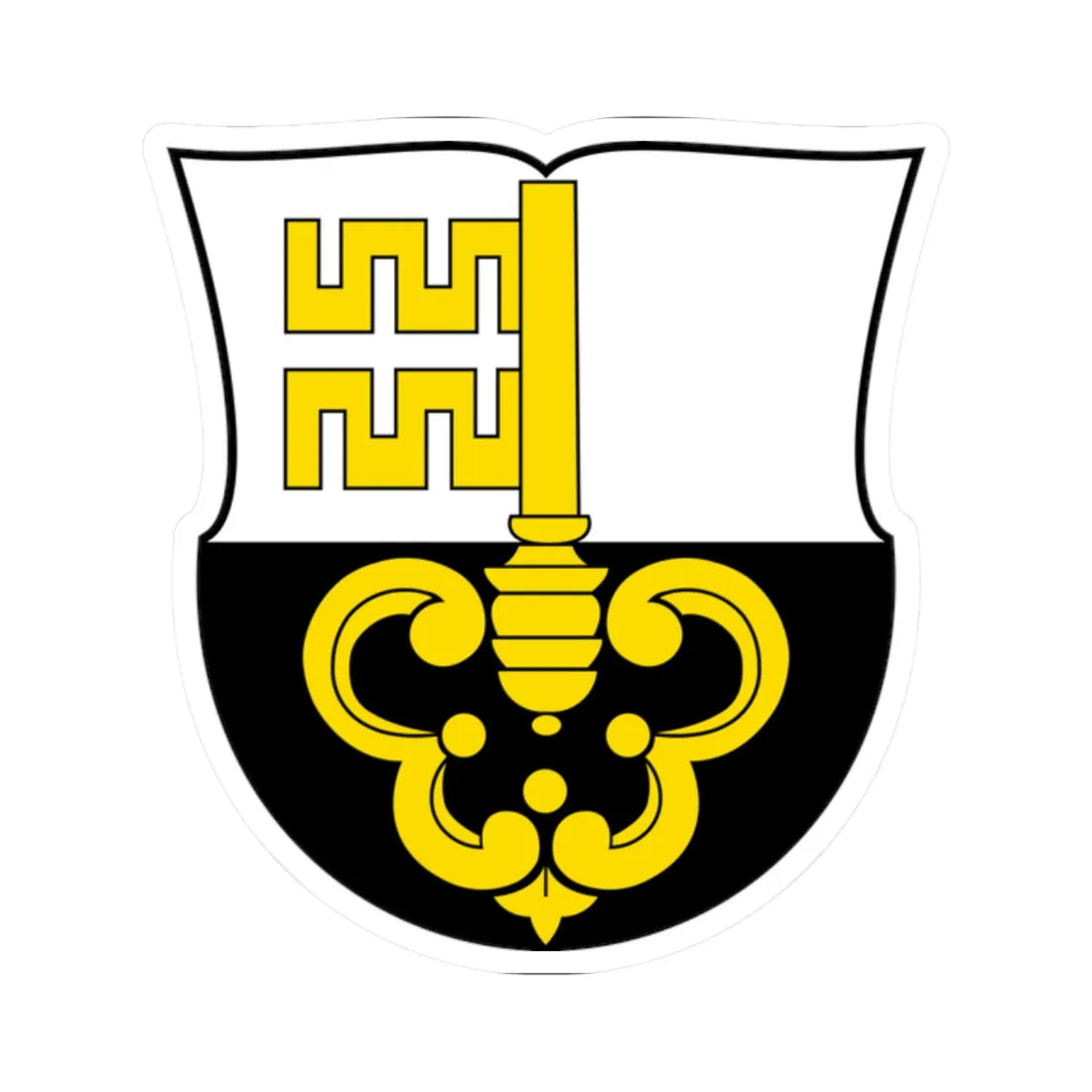CHE Cottens FR COA Alt 01 (Switzerland) (Coat of Arms) STICKER Vinyl Kiss-Cut Decal 2 Inch White - The Sticker Space