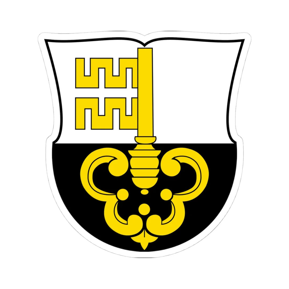 CHE Cottens FR COA Alt 01 (Switzerland) (Coat of Arms) STICKER Vinyl Kiss-Cut Decal 4 Inch White - The Sticker Space