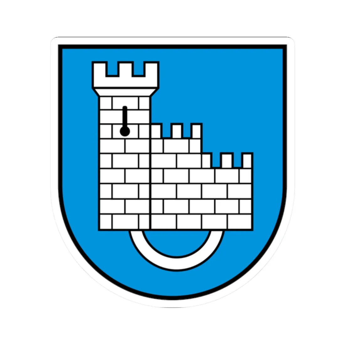 CHE District de la Sarine COA (Switzerland) (Coat of Arms) STICKER Vinyl Kiss-Cut Decal 2 Inch White - The Sticker Space