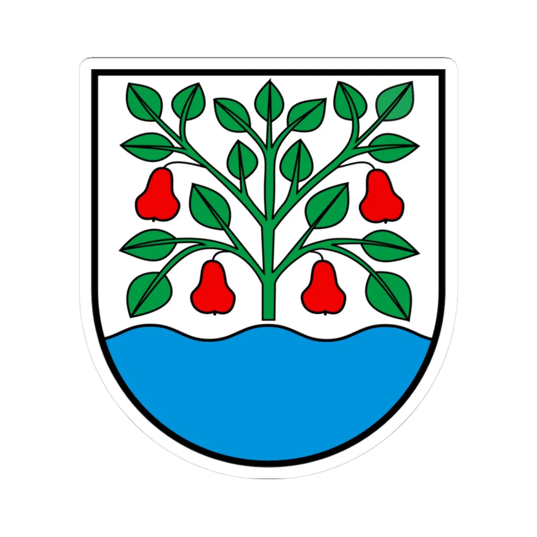 CHE Egnach COA (Switzerland) (Coat of Arms) STICKER Vinyl Kiss-Cut Decal 3 Inch White - The Sticker Space
