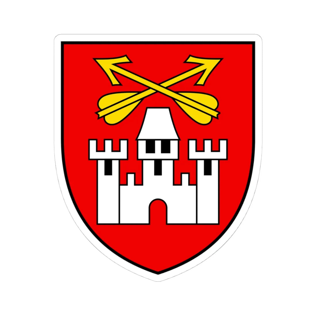 CHE Finhaut COA (Switzerland) (Coat of Arms) STICKER Vinyl Kiss-Cut Decal 4 Inch White - The Sticker Space