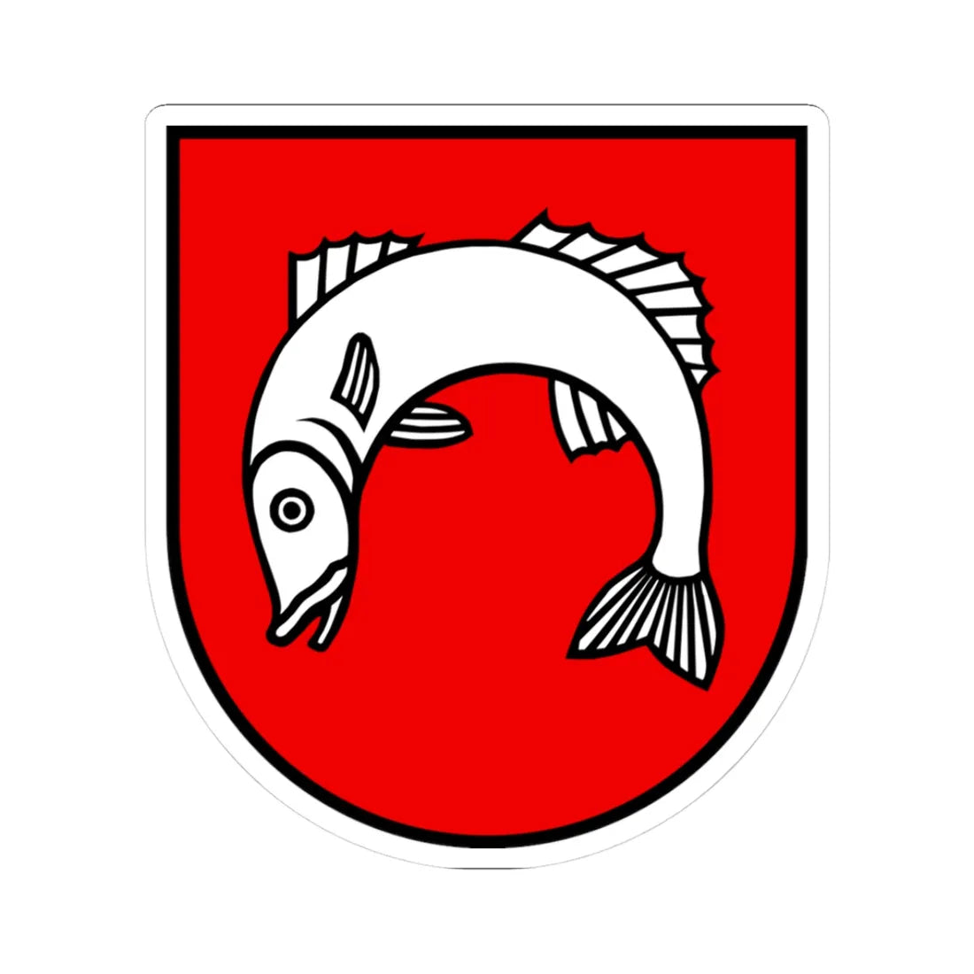 CHE Fischbach-Göslikon COA (Switzerland) (Coat of Arms) STICKER Vinyl Kiss-Cut Decal 3 Inch White - The Sticker Space