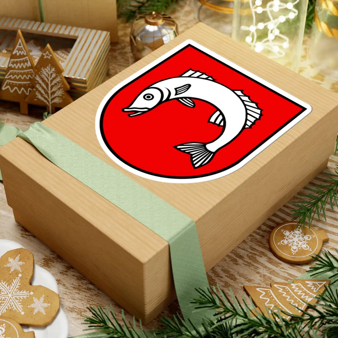 CHE Fischbach-Göslikon COA (Switzerland) (Coat of Arms) STICKER Vinyl Kiss-Cut Decal - The Sticker Space