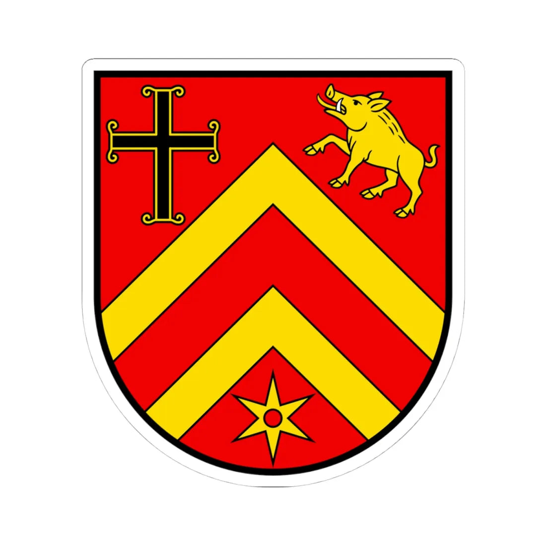 CHE Fétigny-Ménières COA (Switzerland) (Coat of Arms) STICKER Vinyl Kiss-Cut Decal 4 Inch White - The Sticker Space