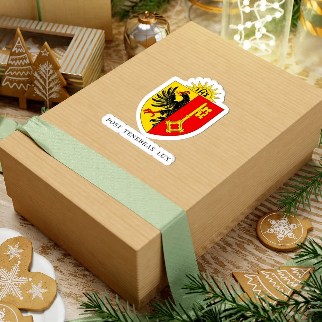 CHE Genève armes complètes COA (Switzerland) (Coat of Arms) STICKER Vinyl Kiss-Cut Decal - The Sticker Space