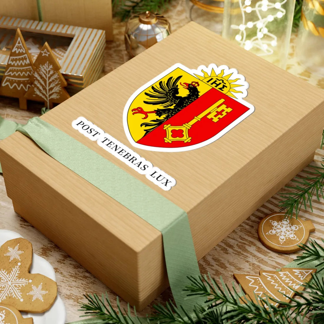 CHE Genève armes complètes COA (Switzerland) (Coat of Arms) STICKER Vinyl Kiss-Cut Decal - The Sticker Space