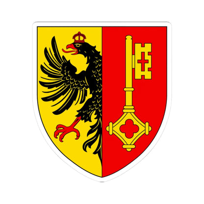 CHE Genève COA (Switzerland) (Coat of Arms) STICKER Vinyl Kiss-Cut Decal 3 Inch White - The Sticker Space
