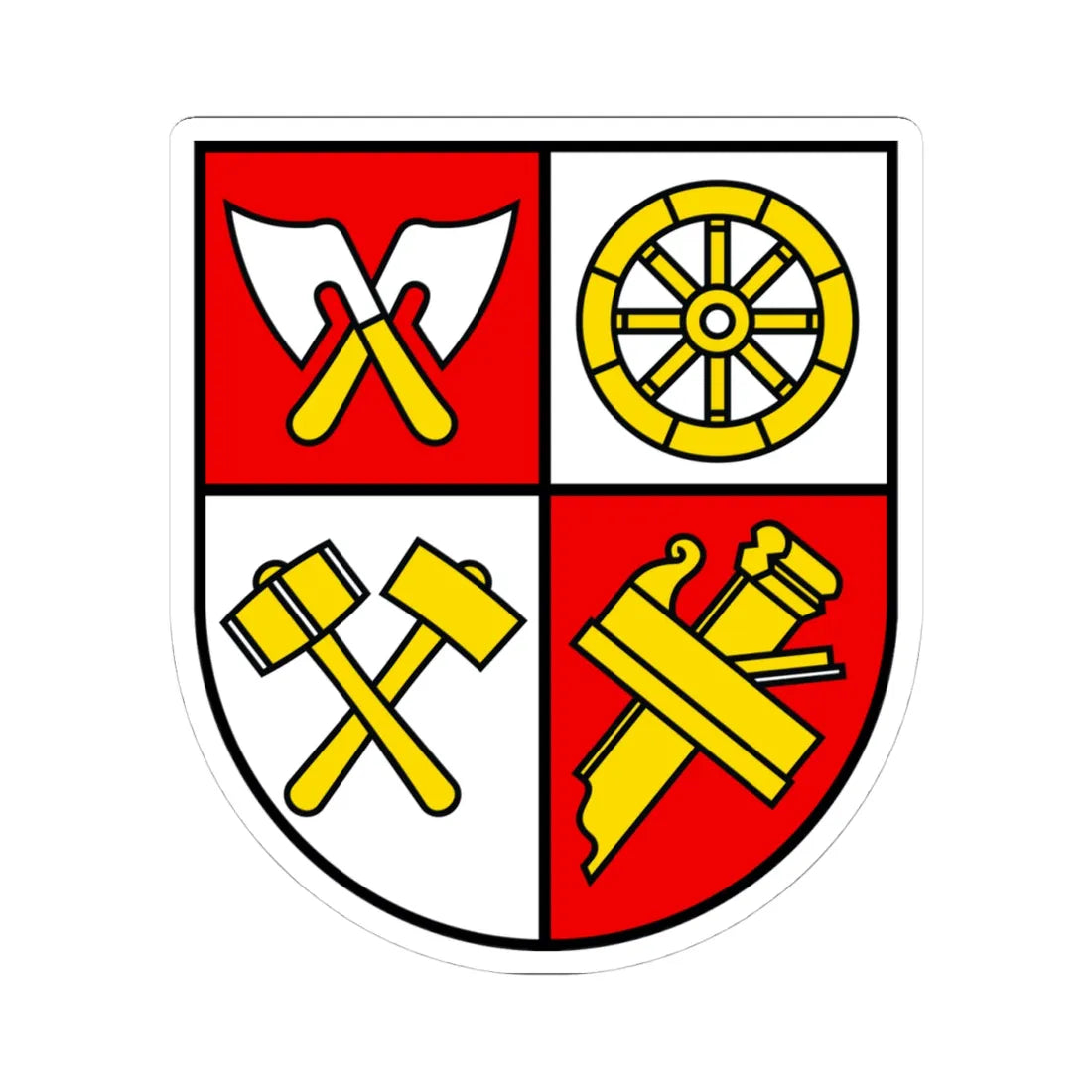 CHE Gesellschaft zu Zimmerleuten COA (Switzerland) (Coat of Arms) STICKER Vinyl Kiss-Cut Decal 4 Inch White - The Sticker Space