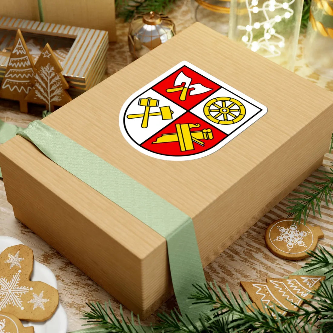 CHE Gesellschaft zu Zimmerleuten COA (Switzerland) (Coat of Arms) STICKER Vinyl Kiss-Cut Decal - The Sticker Space