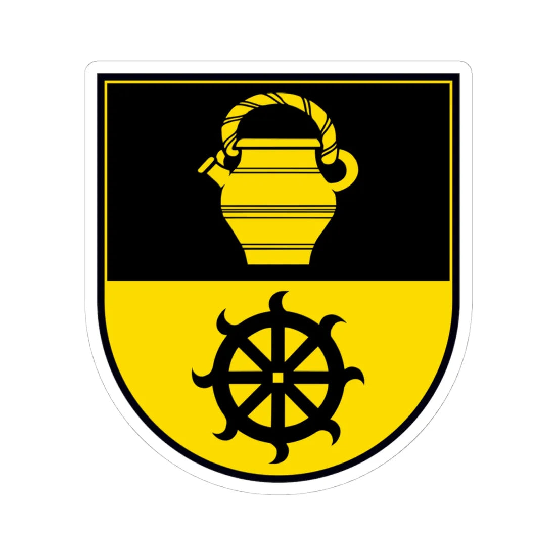 CHE Herznach-Ueken COA (Switzerland) (Coat of Arms) STICKER Vinyl Kiss-Cut Decal 4 Inch White - The Sticker Space