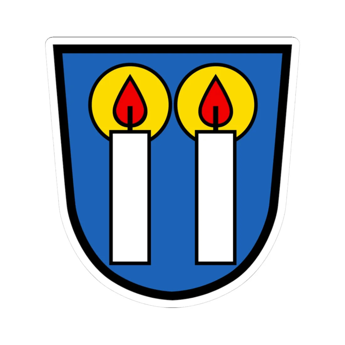 CHE Kerzers COA (Switzerland) (Coat of Arms) STICKER Vinyl Kiss-Cut Decal 3 Inch White - The Sticker Space