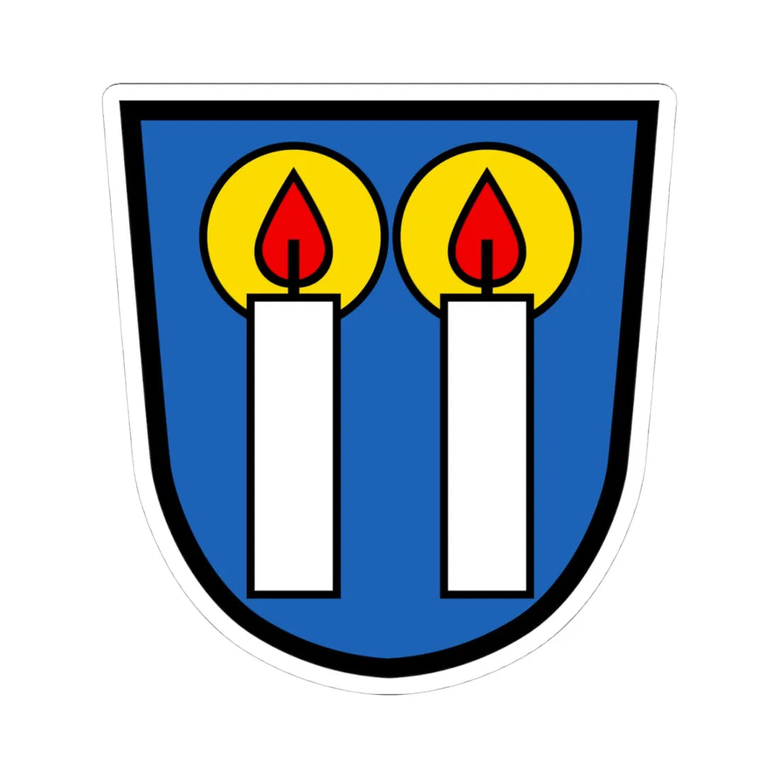 CHE Kerzers COA (Switzerland) (Coat of Arms) STICKER Vinyl Kiss-Cut Decal 4 Inch White - The Sticker Space