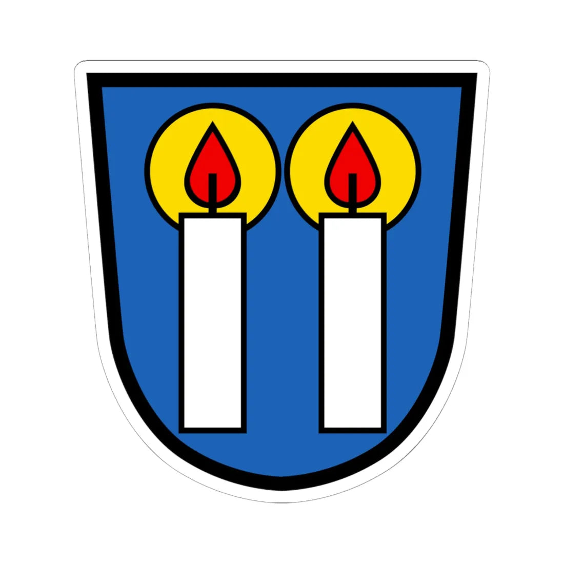 CHE Kerzers COA (Switzerland) (Coat of Arms) STICKER Vinyl Kiss-Cut Decal 6 Inch White - The Sticker Space