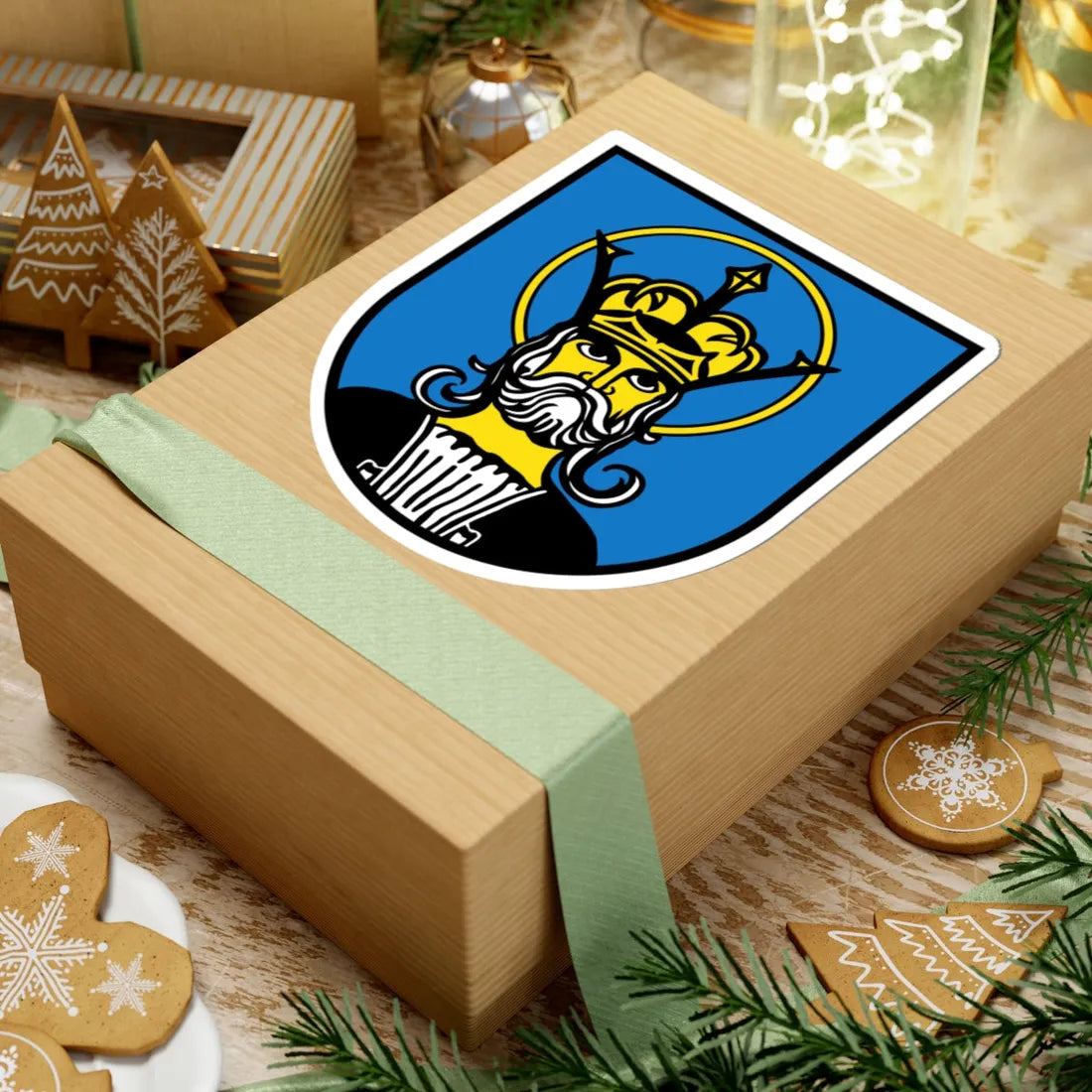 CHE Kreis Oberengadin COA (Switzerland) (Coat of Arms) STICKER Vinyl Kiss-Cut Decal - The Sticker Space