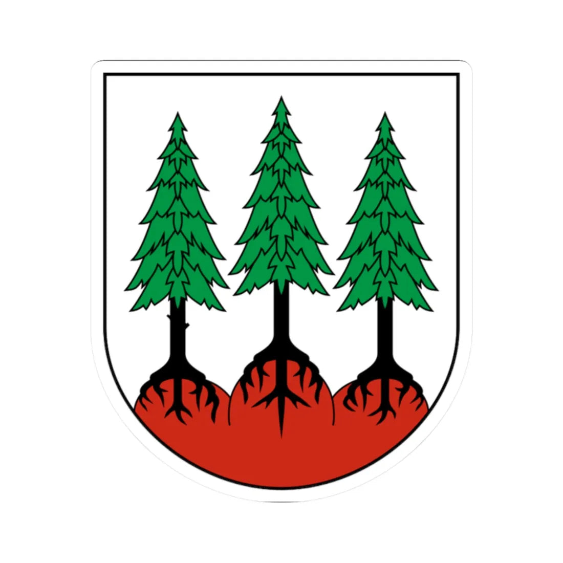 CHE Les Bois COA (Switzerland) (Coat of Arms) STICKER Vinyl Kiss-Cut Decal 2 Inch White - The Sticker Space