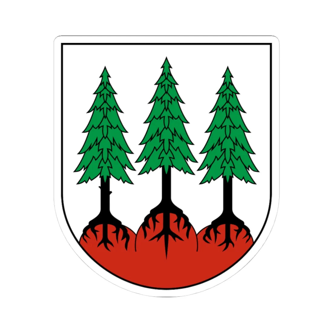 CHE Les Bois COA (Switzerland) (Coat of Arms) STICKER Vinyl Kiss-Cut Decal 3 Inch White - The Sticker Space