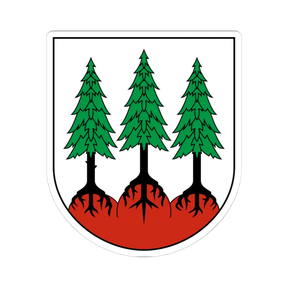 CHE Les Bois COA (Switzerland) (Coat of Arms) STICKER Vinyl Kiss-Cut Decal 4 Inch White - The Sticker Space