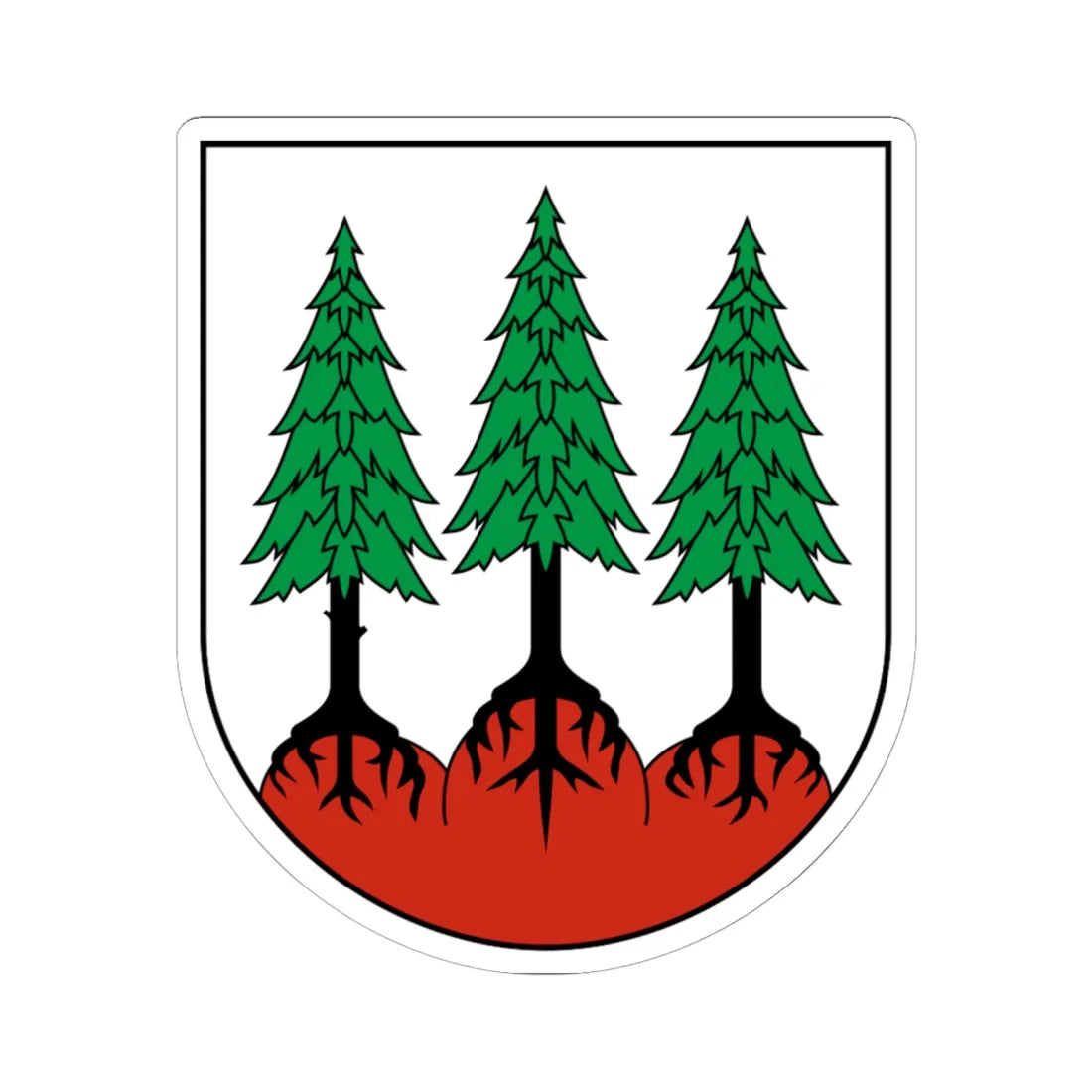 CHE Les Bois COA (Switzerland) (Coat of Arms) STICKER Vinyl Kiss-Cut Decal 6 Inch White - The Sticker Space