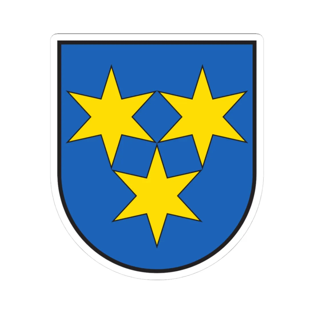 CHE Maienfeld COA (Switzerland) (Coat of Arms) STICKER Vinyl Kiss-Cut Decal 3 Inch White - The Sticker Space